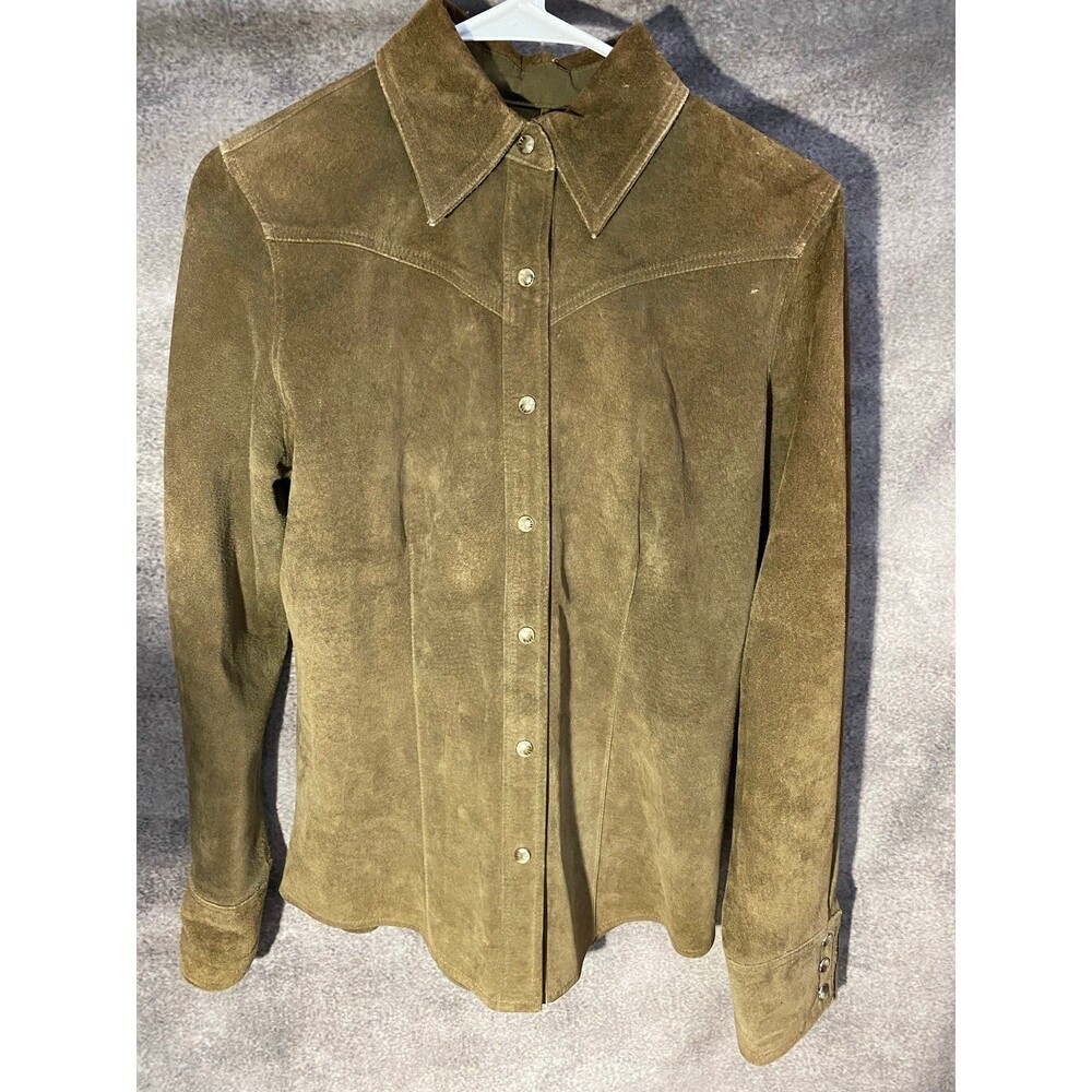 Vintage Eddie Bauer Seattle Suede Western Shirt Jacket Women’s XS Washable